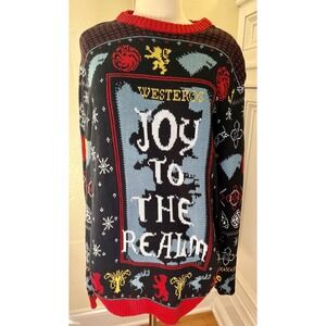 Game Of Thrones Sweater Men's XL Joy to the Realm Ugly Christmas Long Sleeve
